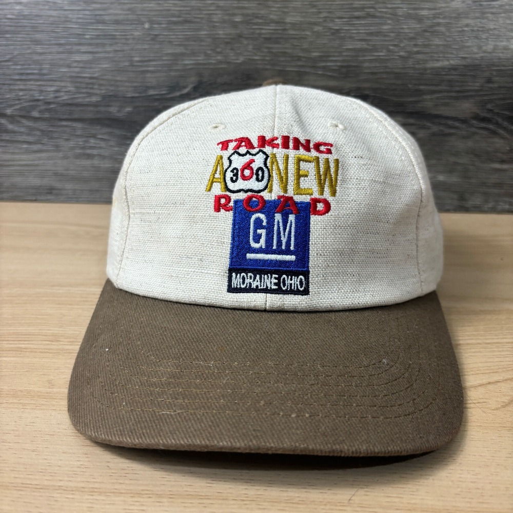 Vintage GM General Motors Hat Cap Strap Back‎ Brown Moraine Ohio 90s